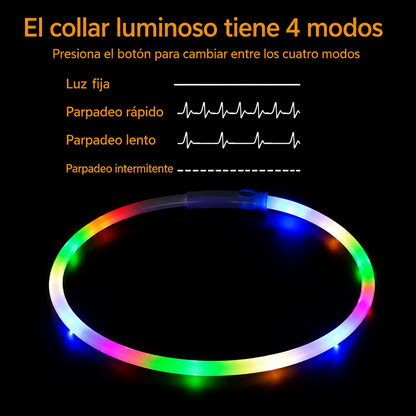 Collar LED Luminoso para Perros y Gatos